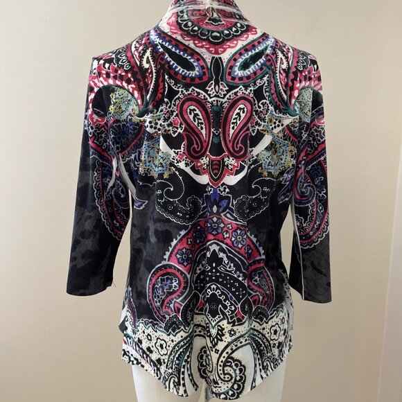 Mushka by Sienna Rose Open Front Cardigan Sz M Semi Sheer Artsy Hippie Festival - Picture 6 of 10